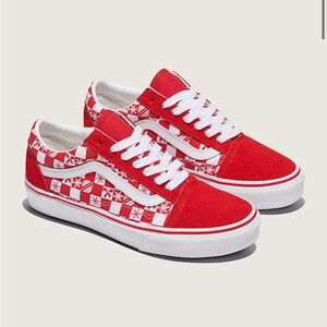VANS Customs Old Skool Holiday Checkerboard Shoe Youth Kids Size 13.5